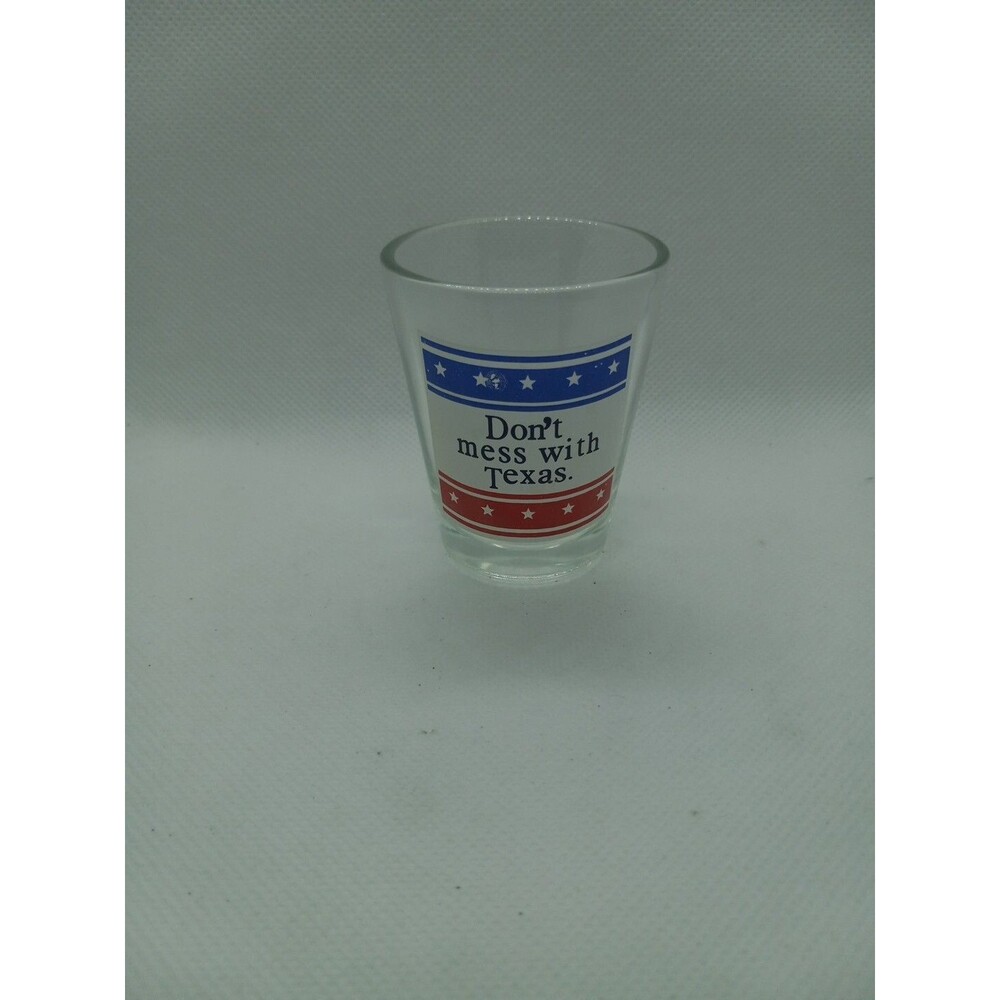 DON'T MESS WITH TEXAS Shot Glass Barware TX Stars red white and blue